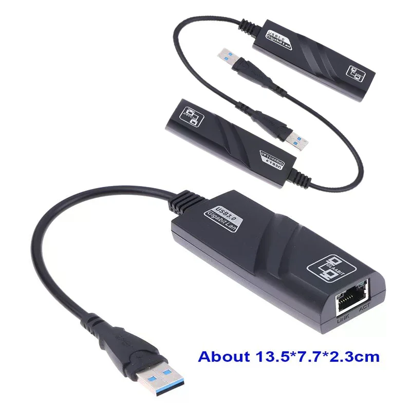 1/2/3PCS/Pack USB3.0 To Rj45 Network Adapter RTL8153 Lan Ethernet Adapter 100/1000Mbps Network Card For Macbook Laptop Win10/11