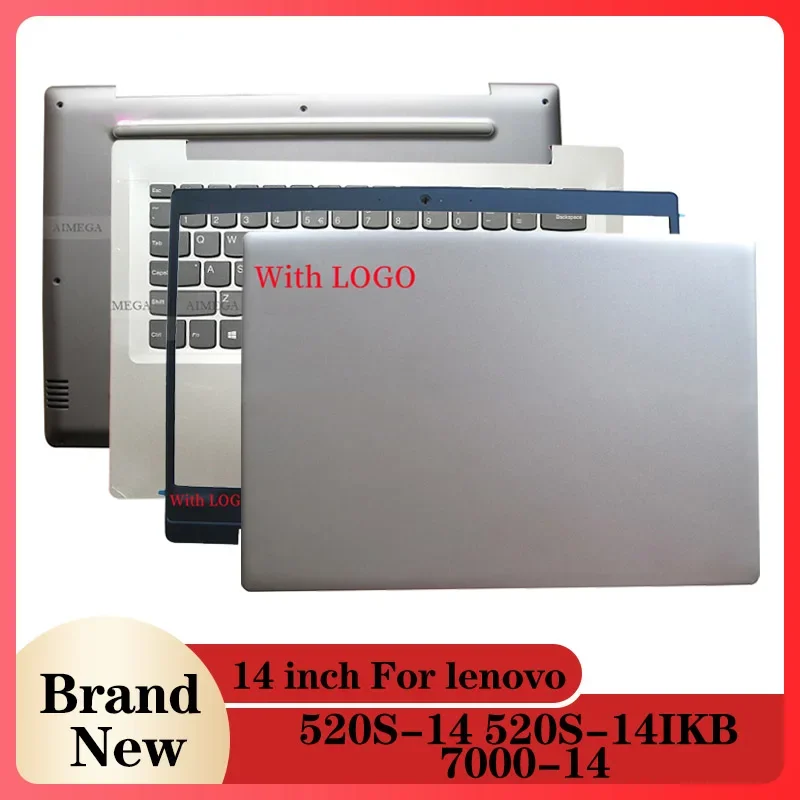 

Silver Laptop LCD Back Cover/Front Bezel/Palmrest/Bottom Case For Lenovo ideapad 520S-14 520S-14IKB 7000-14