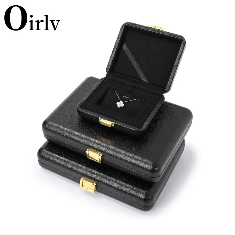 

Oirlv PU Leather Gift Boxes Ring Earrings Pendant Necklace Pendant Display For Counter Showcase Portable Jewelry Storage Box