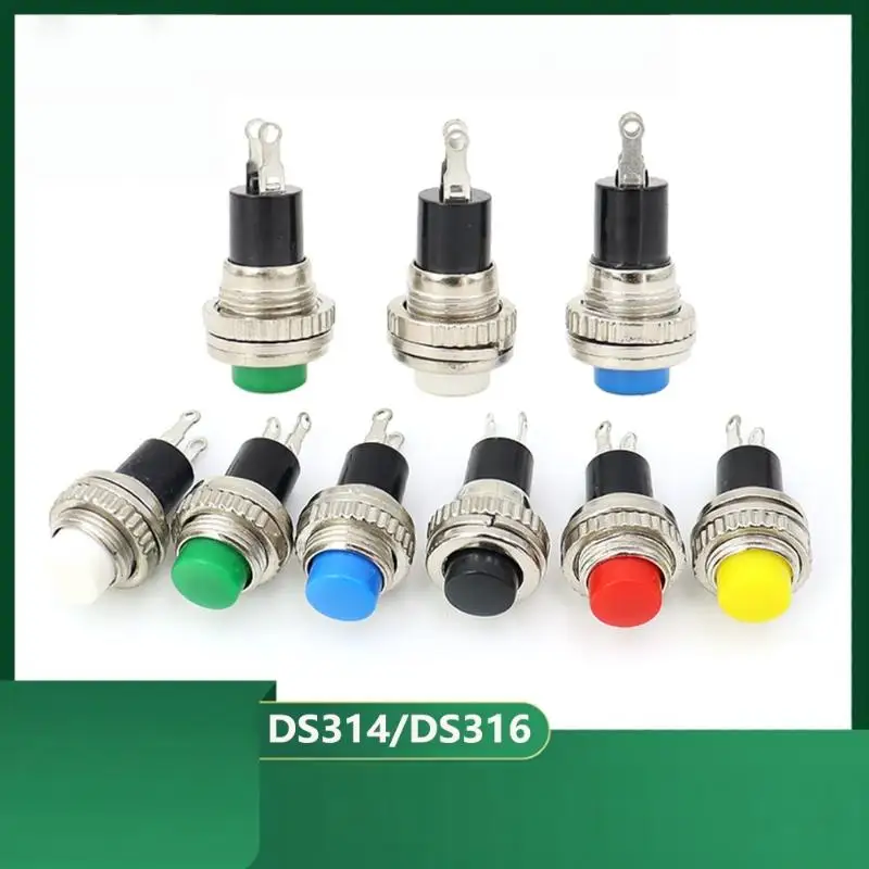 10Pcs 10mm DS-314 DS-316 Momentary Push Button Switch Self Reset Panel Mount for Student Electronic Experiments