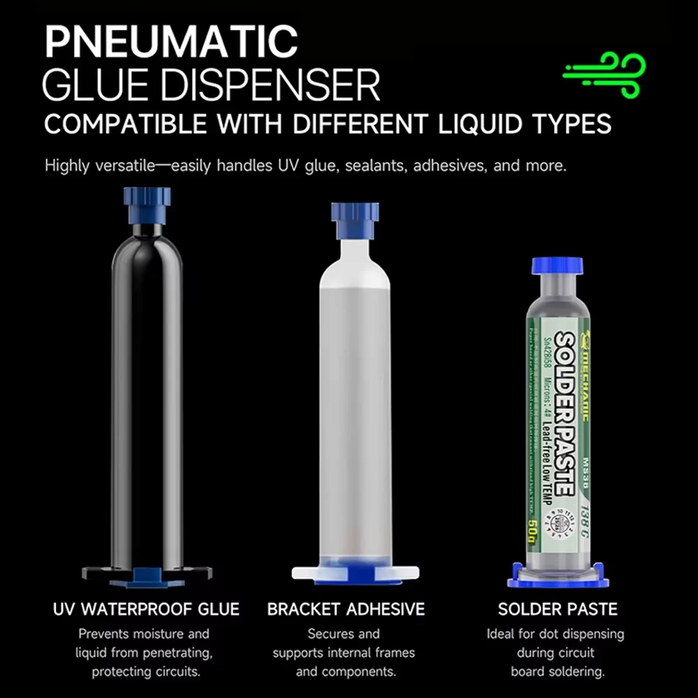 เครื่องจ่ายกาวลม MECHANIC PD10 พร้อมปั๊มลมในตัว แบตเตอรี่ 1200mAh สำหรับกาว UV/น้ำยาประสาน ซ่อมโทรศัพท์