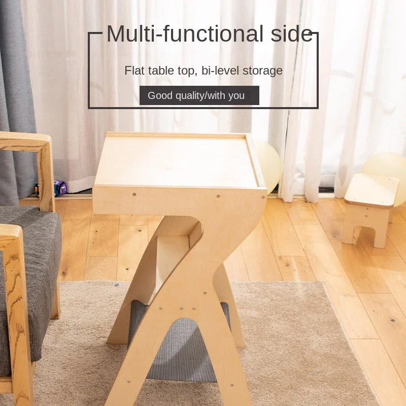 XD Solid Wood Multifunctional Edge Table Bedroom Home Sofa Matching Edge Table Living Room Small Coffee Table Storage And Folded