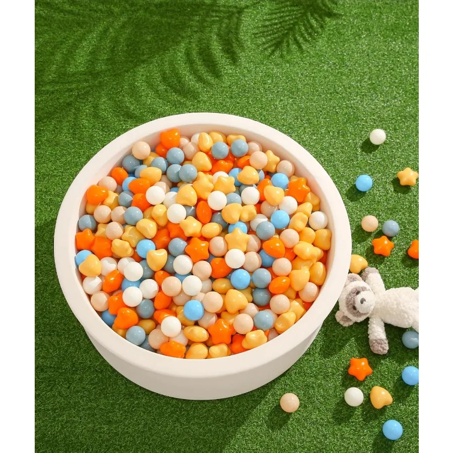 كرات حفرة الكرة على شكل نجمة كبيرة على شكل قلب للأطفال الصغار، خالية من مادة BPA، للعب الناعم، حمام السباحة، الخيمة، الحفلات، 200 قطعة