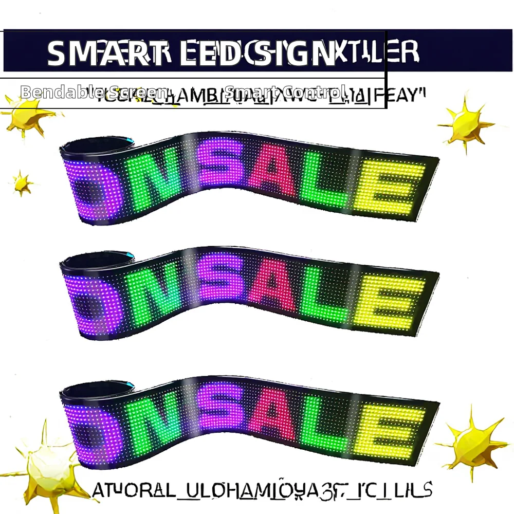 Smart Programmable Flexible LED Sticker Screen USB App Control For Vehicle Rear Window Digital Signage And Displays