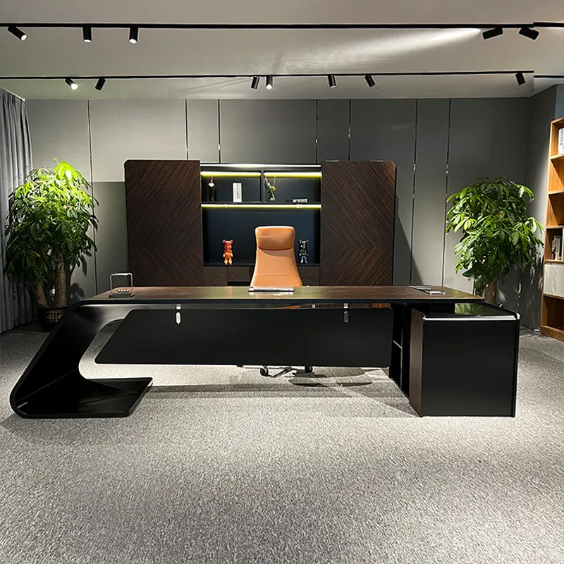 

Long Luxury Office Desk Wooden Study Modern Computer Gaming Standing Organizers Office Desk Design Ufficio Trendy Furniture
