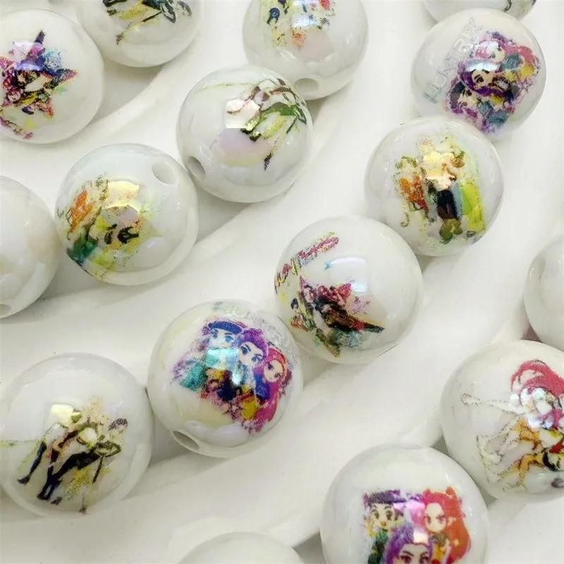 

Мультфильм аниме K-Pop: бусины «Охотники на демонов», акриловая цветная печать, браслет ручной работы «сделай сам», ювелирные изделия, аксессуары для ключей, материал