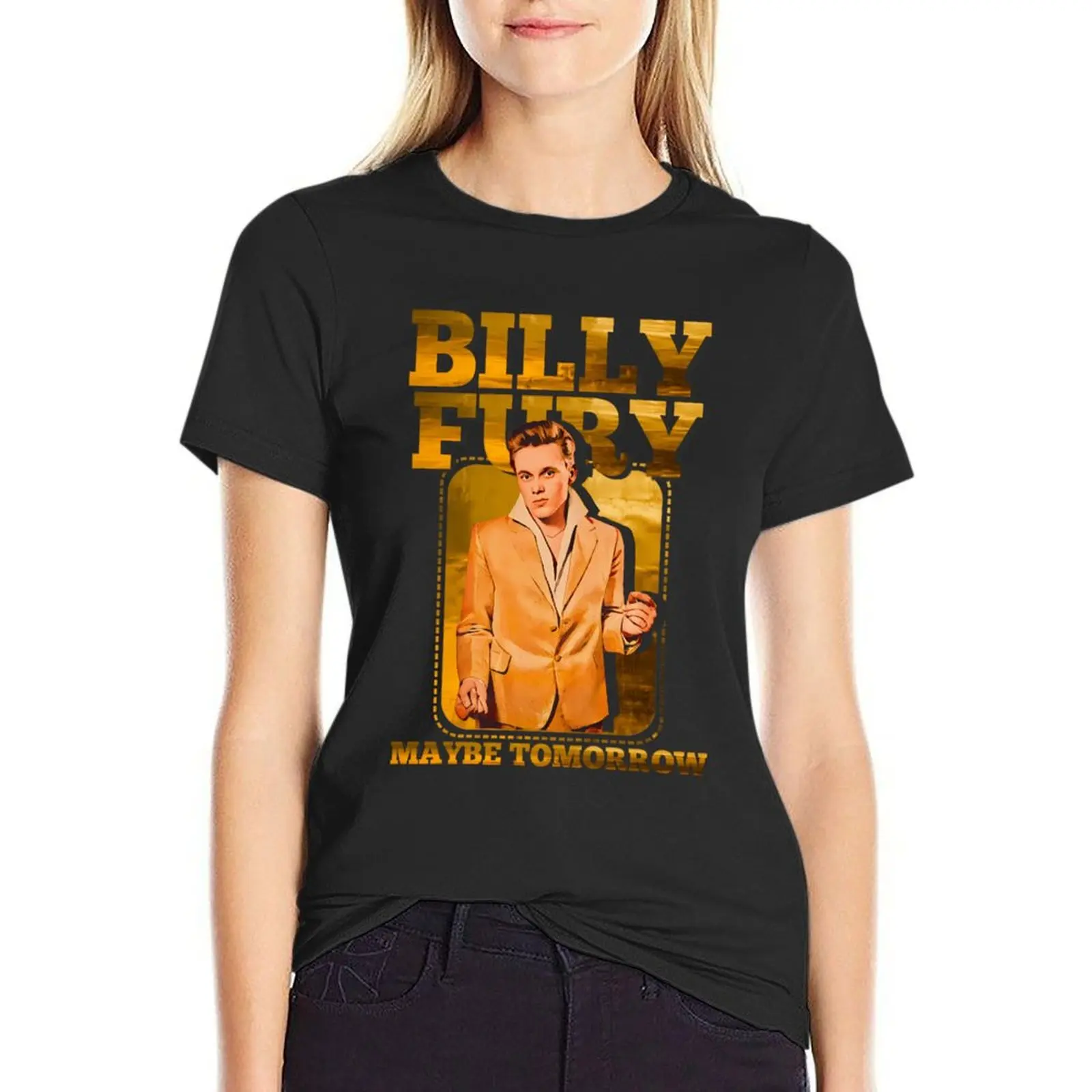 BILLY FURY GOLD \t T-Shirt sweat sublime oversized black t-shirts for Women