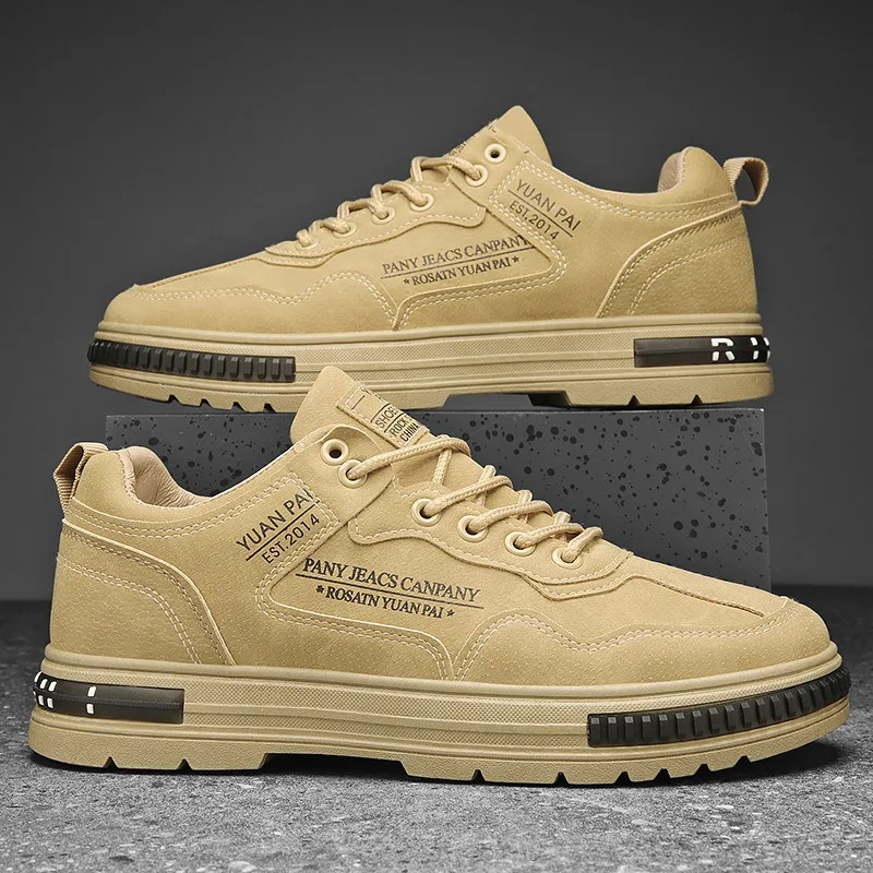 Men's Casual Shoes Lace-up Sneakers 2026 Fashion Low-Top Platform Men Shoes Comfortable Running Shoe Outdoor Non-slip Work Shoes