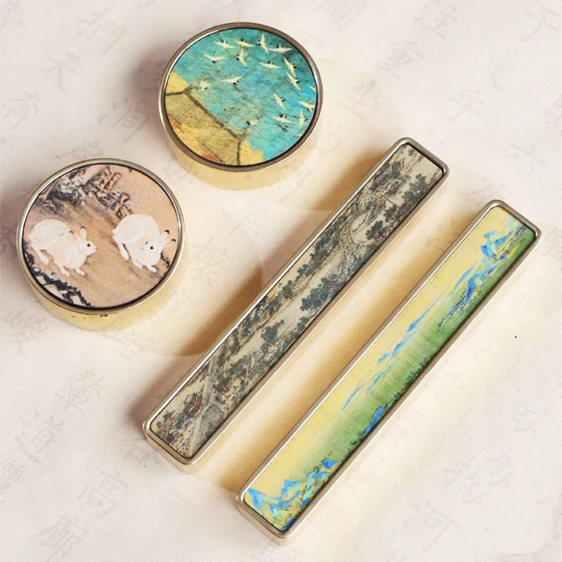 Brass Walnut Wood Solid Paperweight for Calligraphy Painting Practice Natural Traditional Chinese Paper Weight Retro Writing