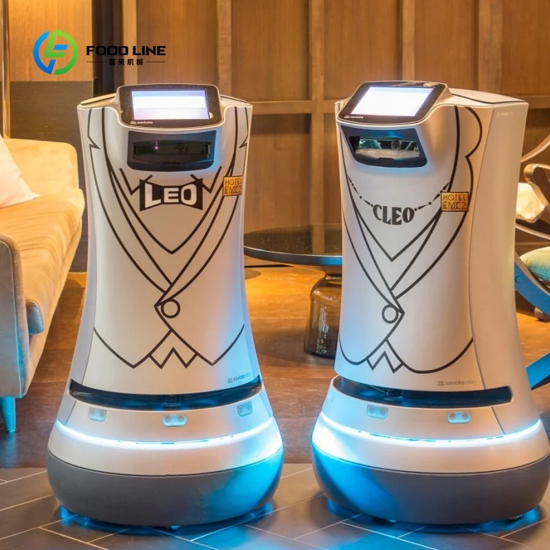 Customized Auto Navigation Food Delivery Robot 304 Stainless Steel For Hotel Restaurant Hospital Office