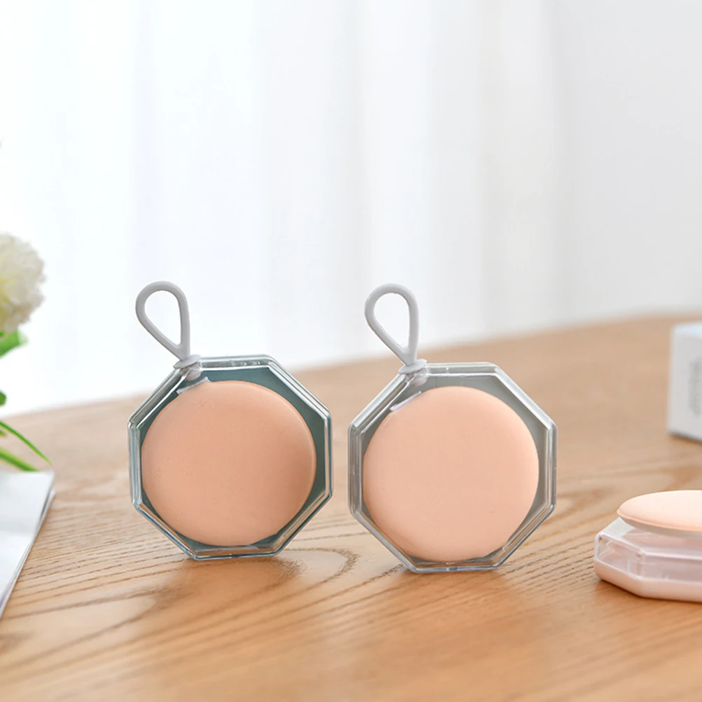 

9 Pcs Makeup Puff Box Portable Case Boxes Beauty Puff Holder Material Small Hygienic