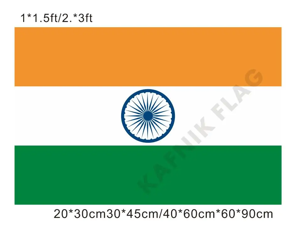KAFNIK, 20*30cm/30*45cm/40*60cm/60*90cm small flags India Banner for Countries World Event Decorative Flags