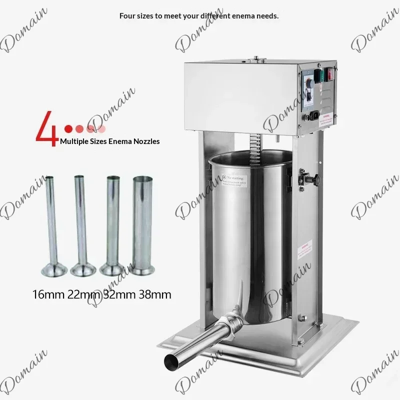 LZ Commercial Sausage Stuffer All Stainless Steel Stepless Speed Reg Fast Fill Easy Clean Big Hopper Multi Nozz Power Motor Meat