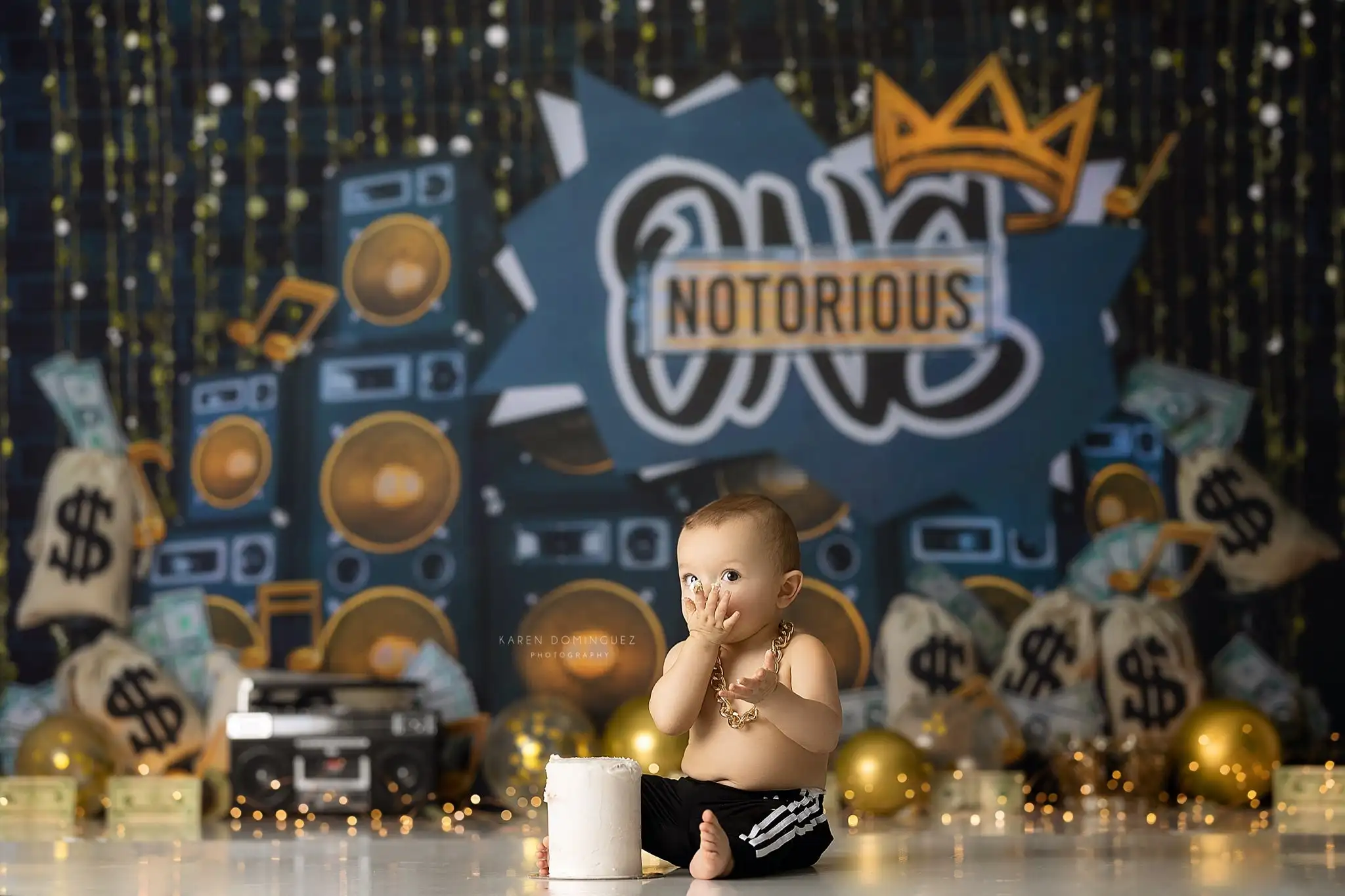 Notorious One Backgrounds Cake Smash Adult Family Photography Props Child Baby Mini Boss Photo Studio Backdrops