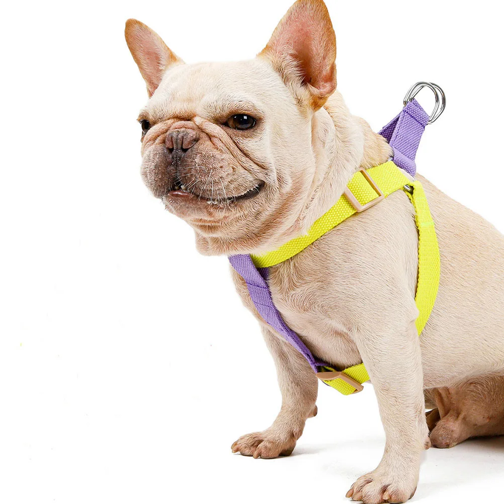 

1Pcs Dog Harness Adjustable Vest High-Strength Buckle Neck Chest Adjustment D-Shaped Leash Hook Stylish Outdoor