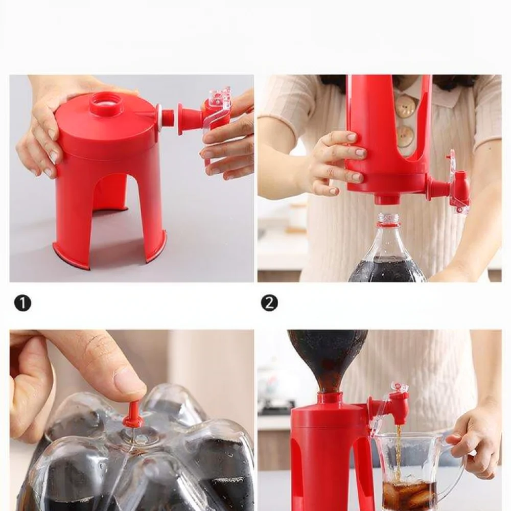 Portable Soda Drink Dispenser Inverted Water Faucet Desktop Manual Press Type Tap Kitchen Accessory For Daily Home Use