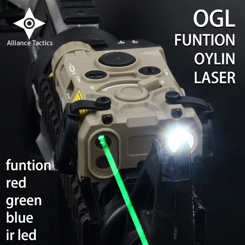 Tactical OGL Pointer Laser Red Green Blue IR Nylon plastic Indicator Aiming Strobe Flashlight Airsoft Hunting Weapon Scout Lamp