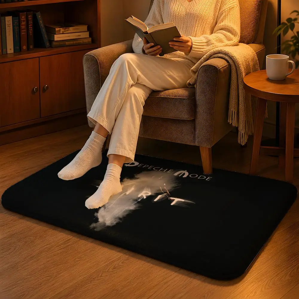 D-DEPECHE MODE Floor Mat Soft Flannel Non-Slip Rug Washable Floor Mat for Living Room Bedroom