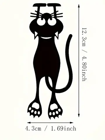 1-5pcs Acrylic hollowed-out bookmarks, creative hollowed-out black kitten hanging bookmarks, perfect gifts for reading lovers