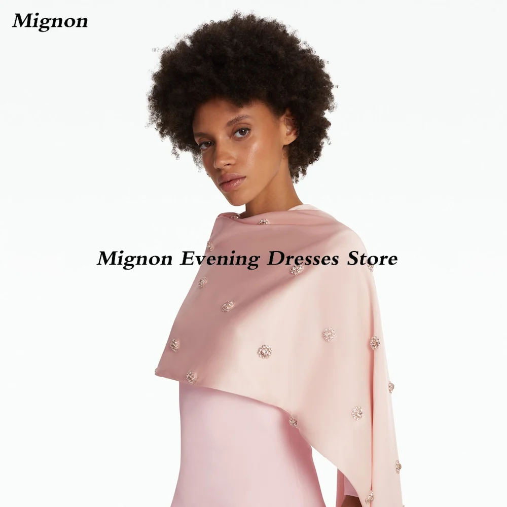 فستان حورية البحر من Mignon-Satin للحفلات الراقصة للنساء ، مزين برقبة دائرية ، طول الأرض ، فستان سهرة فاخر ، فستان رسمي أنيق للحفلات ، 2023