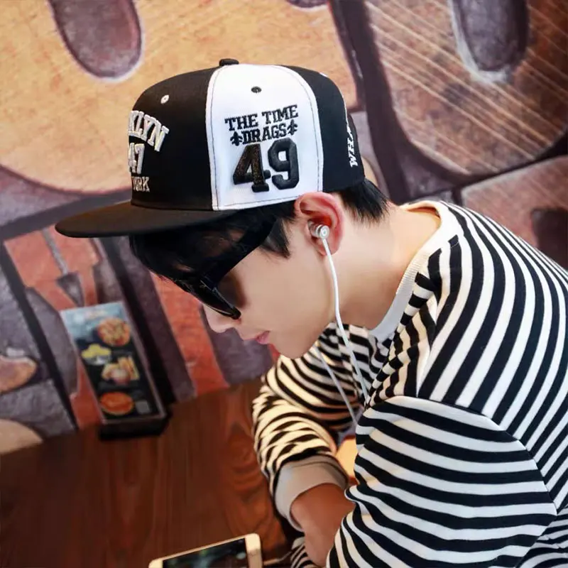 Men Hip-hop Hat Fashion Trendy Flat Brim Cap Versatile Sport Baseball Caps for Spring and Summer