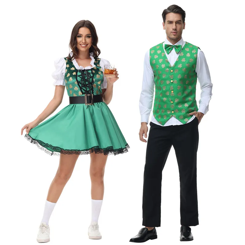 

New een Beer Festival Costume Men's Women's Couple Bar Par Outfit Polyester Material Traditional Chinese Sle Clothes