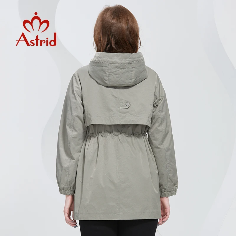 Astrid New Women\'s Trench Coat Women Jacket Oversize Hooded Windbreaker Casual Overcoat Female Outerwear Spring 2022 AS-10157