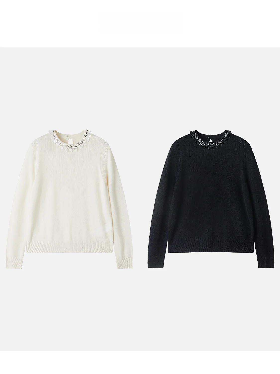 

Ele JINGJING2026 Camere Embroidered Knitwear Thin Perceptible Quali Long Sve round Ne Casual Sle Chinese Sle...