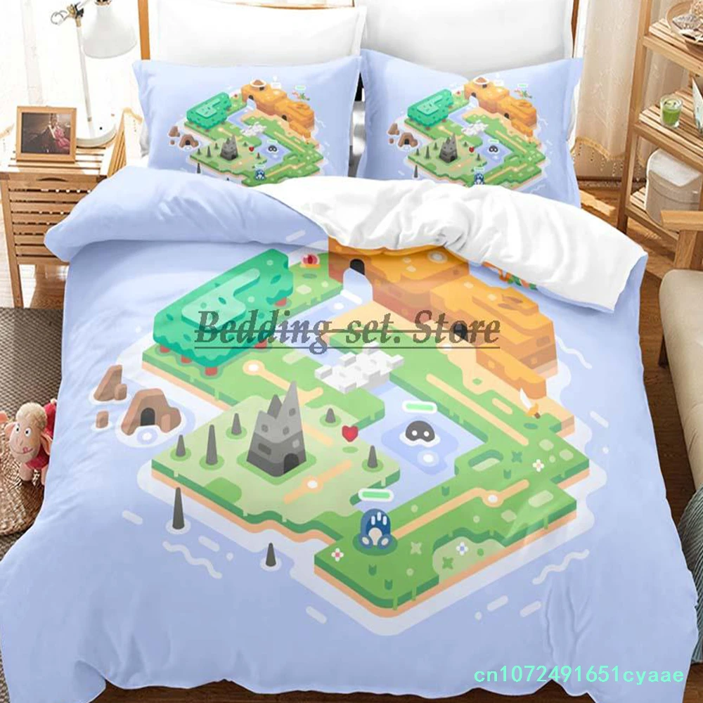 Mini World Bedding Set Single Twin Full Queen King Size Bed Set Aldult Kid Bedroom Duvetcover Sets 3D Print Anime Bed Sheet Set