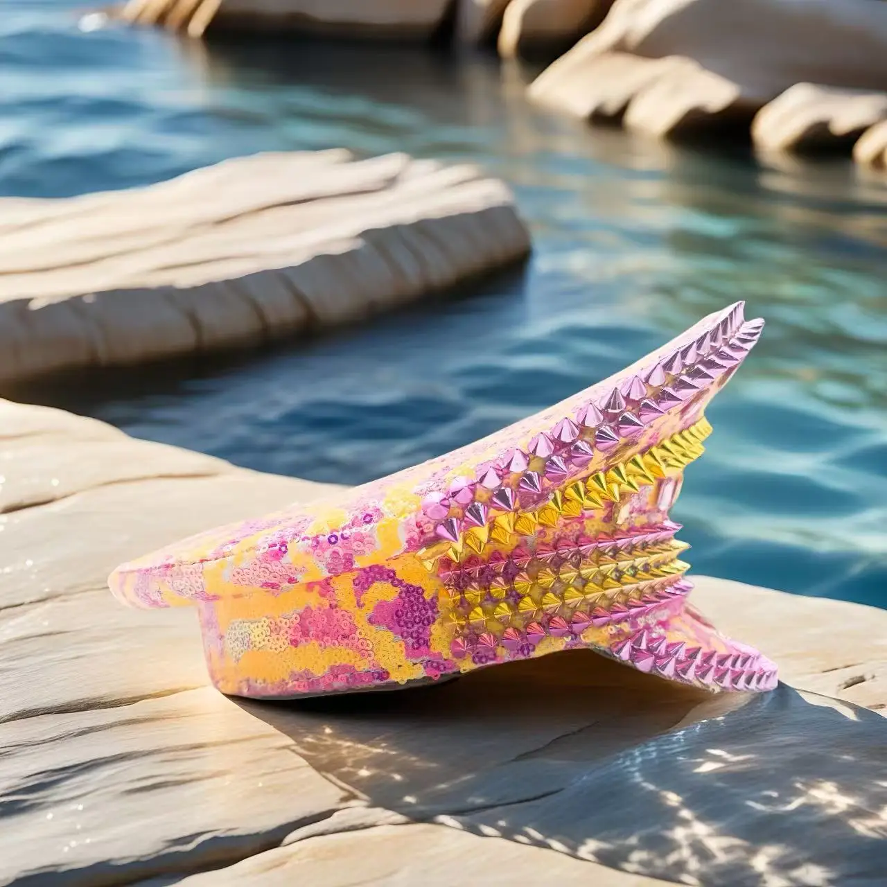 HongLuan Yellow Laser Leather Loop Captain Hat Rhinestone & Military Caps for Woman, Rave Festivals Accessories ＆ Party Cap Man