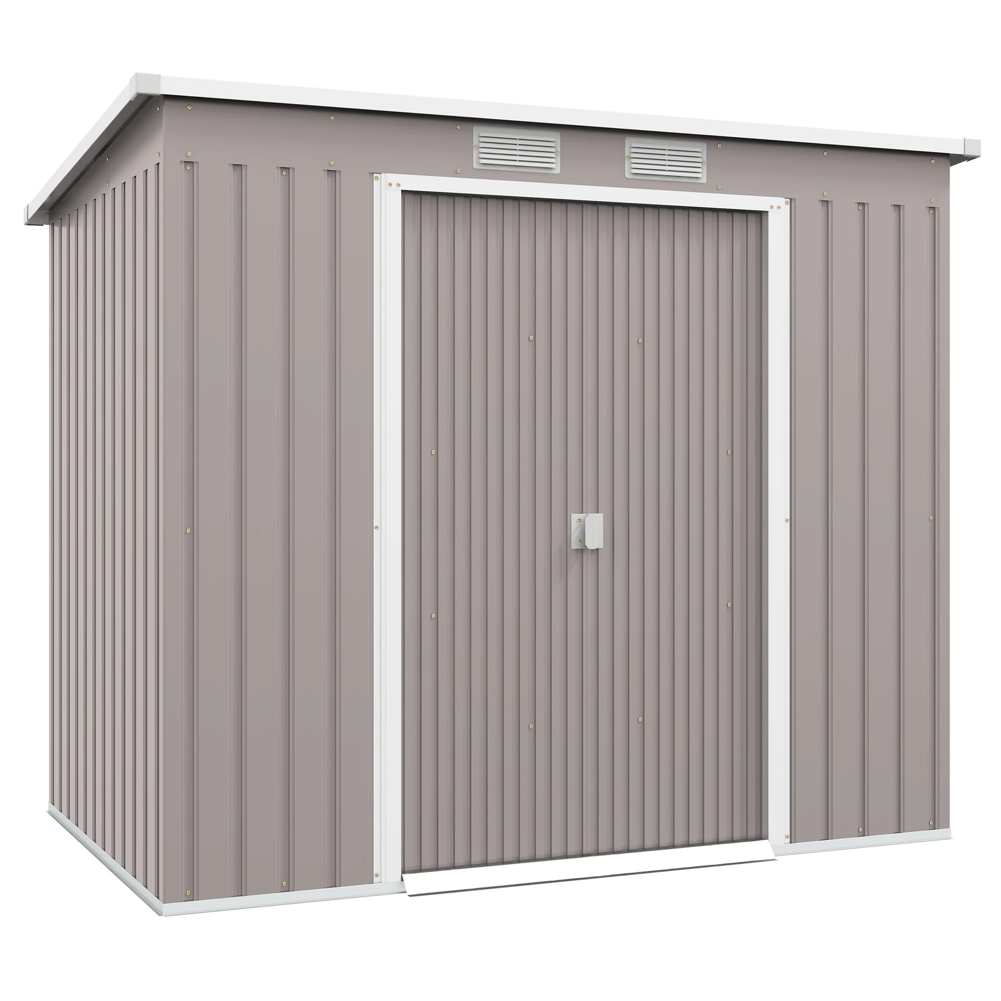Outsunny Caseta de Jardín Exterior 2,42 m² 213x130x172 cm con Puerta Corredera