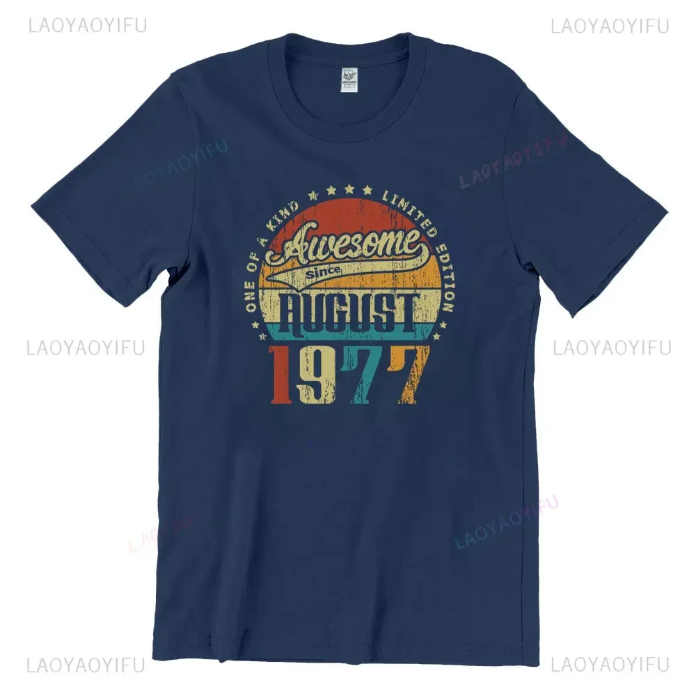 Born in 1977 Retro Limited Edition T Shirt Retro Tape Birthday 1977 Men Tee Fashion Fit Summer Short-sleev Cotton TShirt Unisex