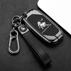 Zinc Alloy Leather Car Key Case Cover Shell Keychain Fob For Dongfeng Forthing Fengxing T5 EVO 2021 Protector Holder Accessories