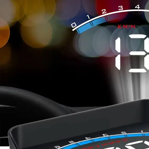 M6S Car Head Up Display HD LCD Display Plug and Play Big Font with Digital GPS Speedometer KMH /MPH Windshield Projector