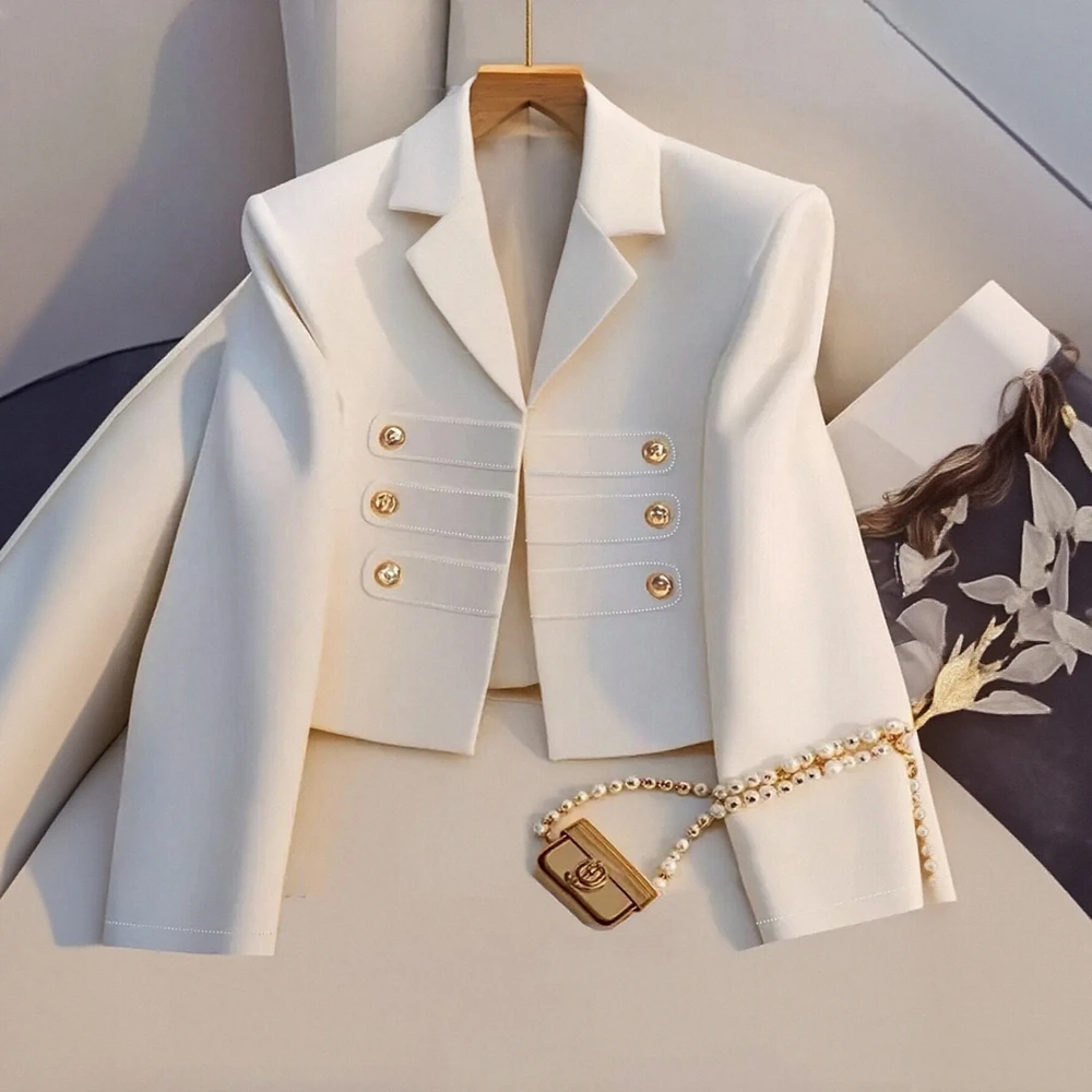 

Осень-зима с длинным рукавом, приталенный повседневный стиль, женский костюм, одежда с прямыми рукавами, декоративная без доски