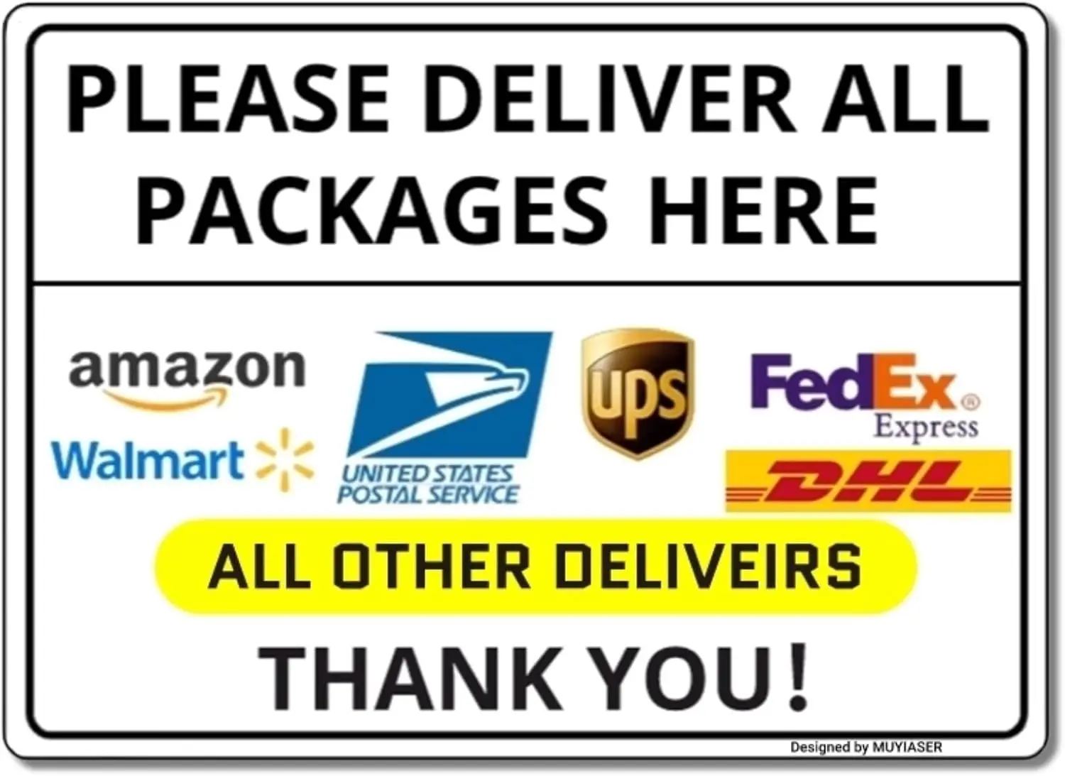 Delivery Outdoor Sign Please Deliver All Packages Here (white) Aluminum Sign Metal Sign Delivery Sign 12x16 Inch