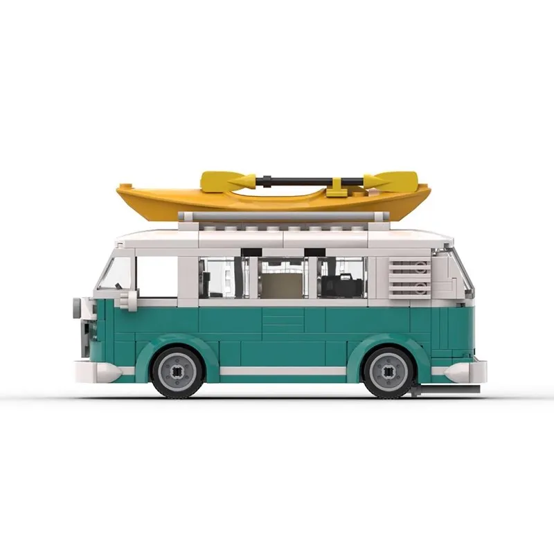 Mymocs MOC 10220 Speed Technisches Auto VW Türkis T1 Camper Van City Camp Truck Kreative Sets Bausteine Spielzeug Geschenk – Detail 8