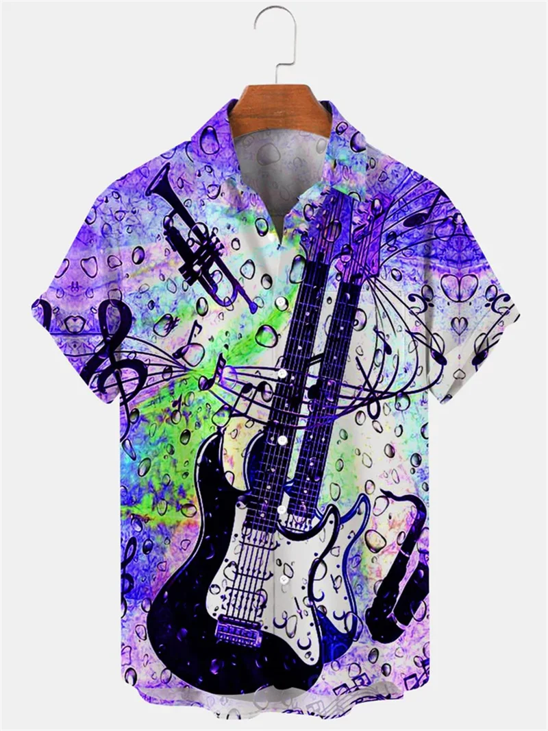 2025 European and American Popular Men's Summer Fashion Short Sleeved Shirt with Chinese Elements Luxurious Blue Dragon Print