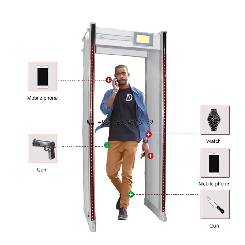 wmwmnu UNIQSCAN 18 Zone Walk through Security & Protection Product Body Temperature Monitoring Security Metal Detector DoorOEM