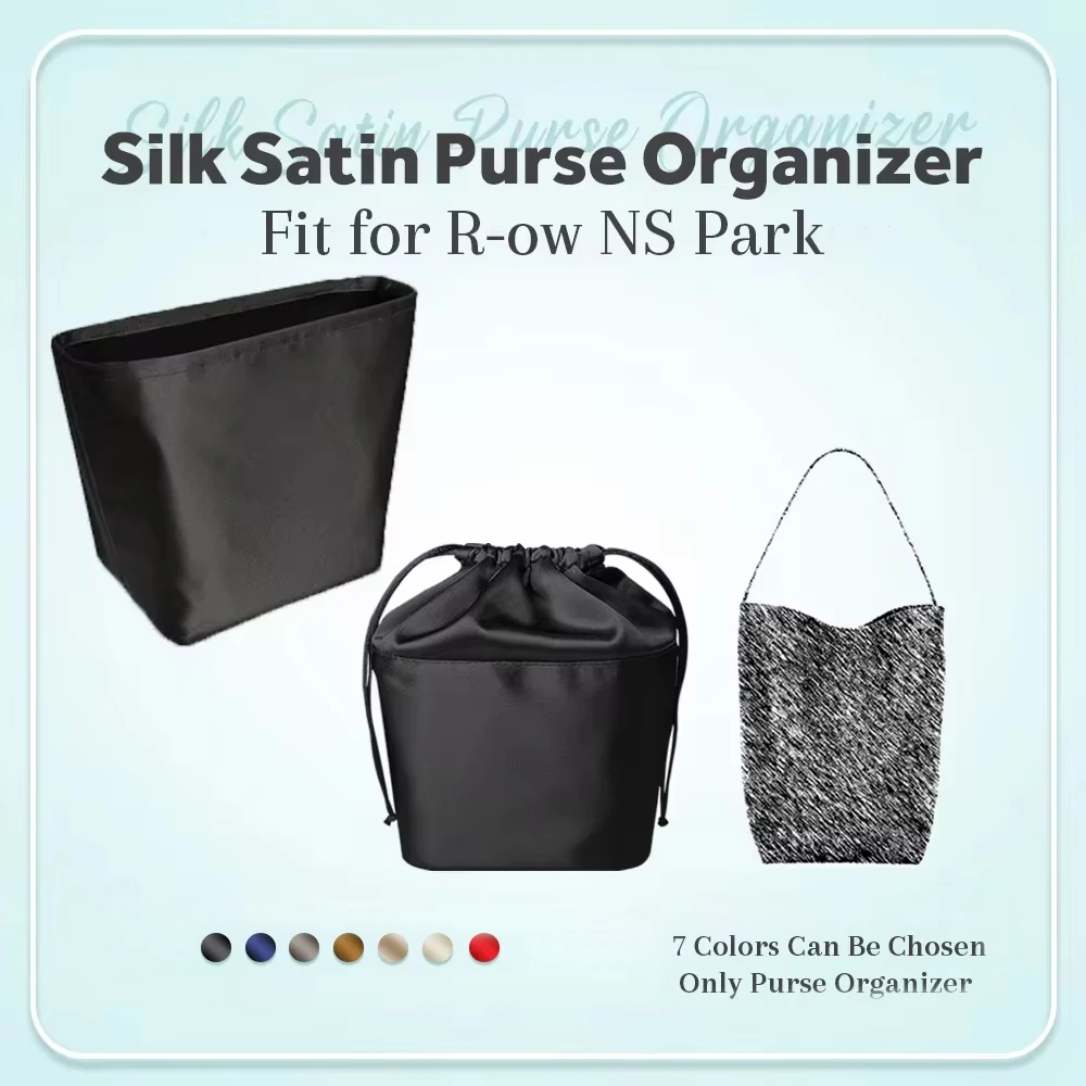 

Silk Satin Purse Organizer Insert, Inside Bucket Storage Bag Insert Fit for R-ow NS Park Lightweight Inner Liner Bag Insert