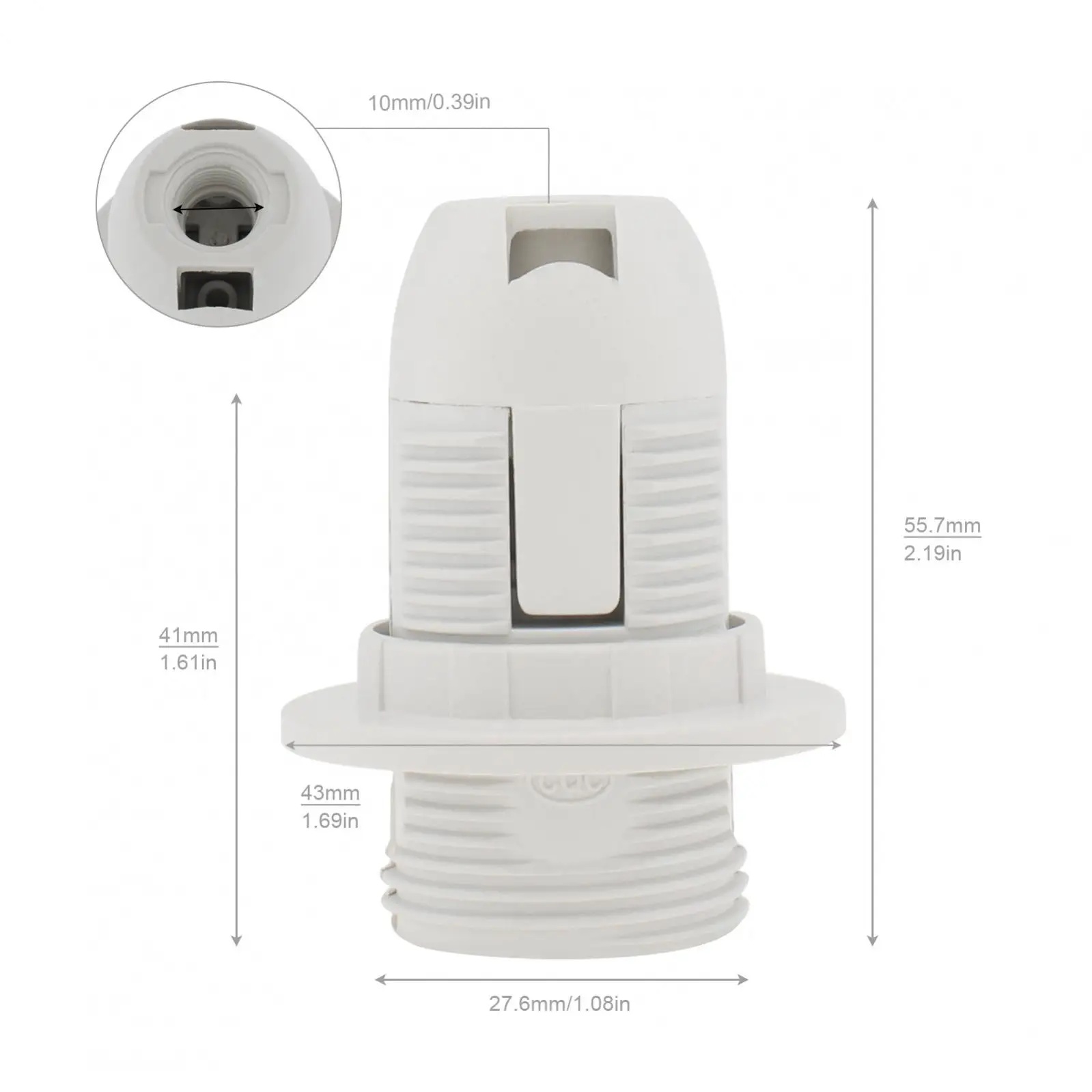 E14 Lamp Holder Edison Screw Lamp Holder Base Insulating Plastic Shell Light Bulb Socket Plug Adapter ON / OFF Switch