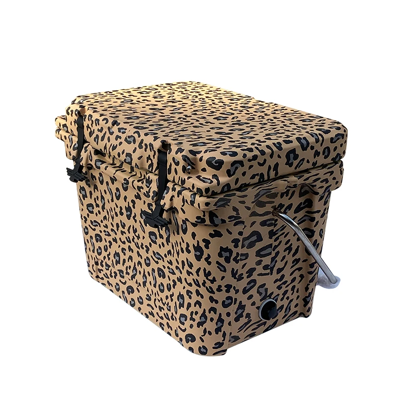 Leopard Pattern Printing Cooler Box for Outdoor Camping Portable Mini 20L Food   PE Leopard Print 5years