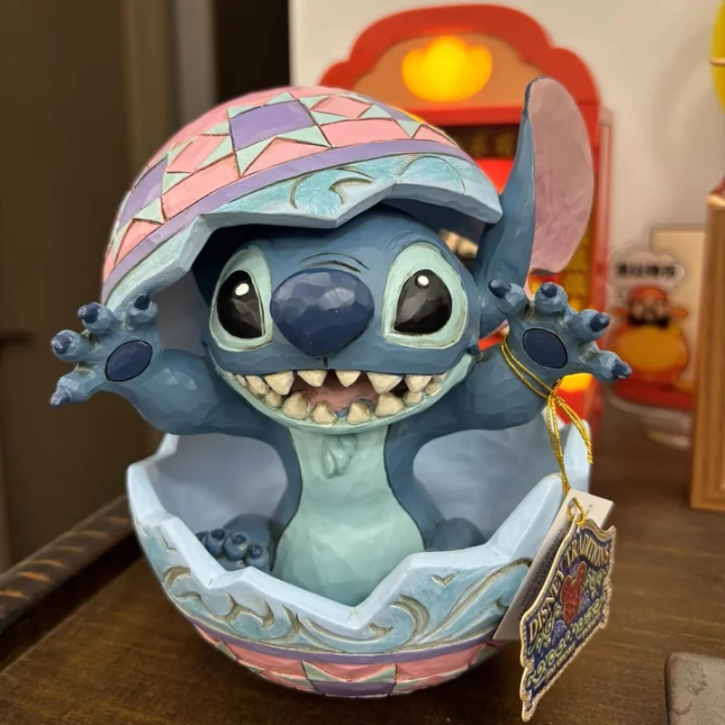

13cm Genuine Disney traditions Stitch Easter Egg Costume Character Collection Figurine Desk Decor Ornament Lovely Birthday Gift
