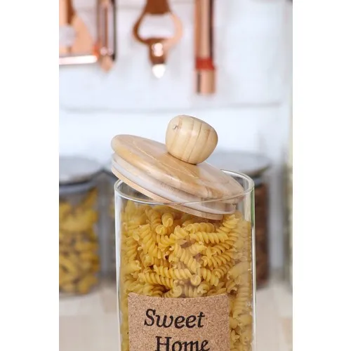 Arow Pero With Bamboo Lid Glass Jar 1300 ml