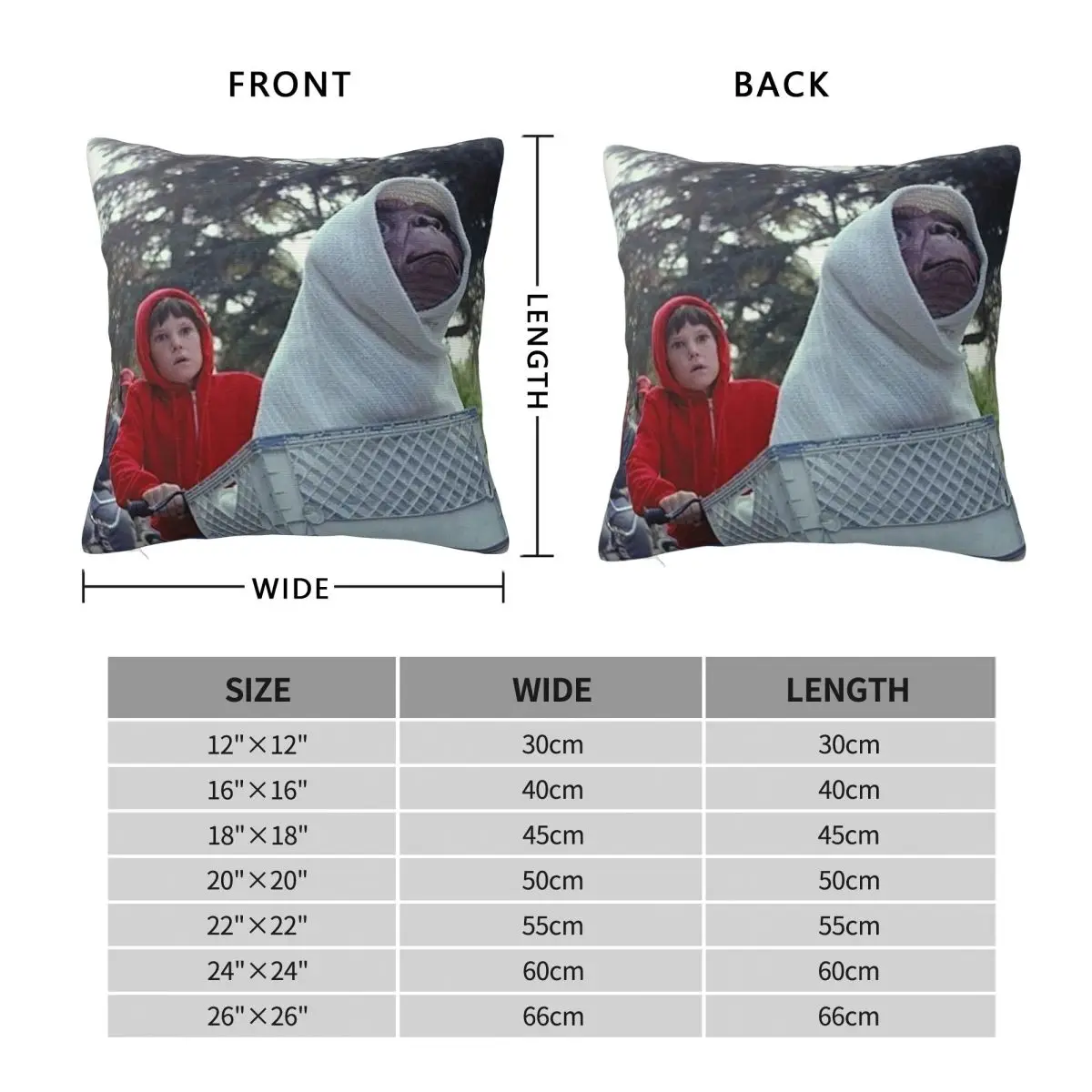 E.T. The Extra-Terrestrial Pillowcase Polyester Linen Velvet Printed Zip Decor Car Wholesale 45x45