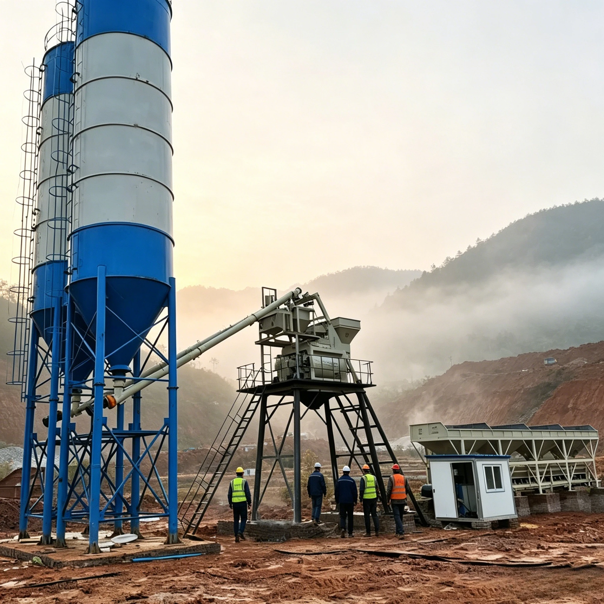 Construction & Building Material Machinery 600 T/h Concrete Batching Plant Mixing Station for Cement Stabilized Soil Customized