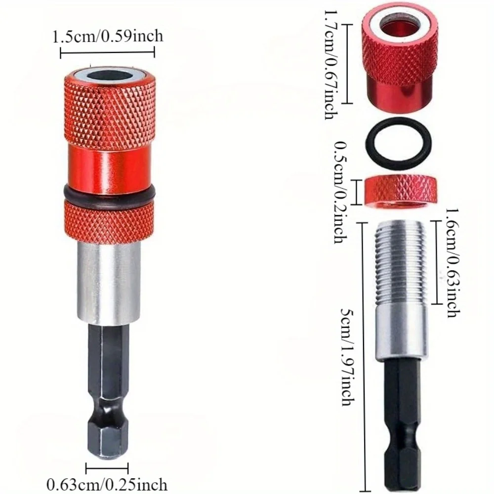 2Pcs Adjustable Screw Depth Magnetic Screwdriver Bit Holder 1/4 Inch Hex Driver with PH2 Scewdriver Bit