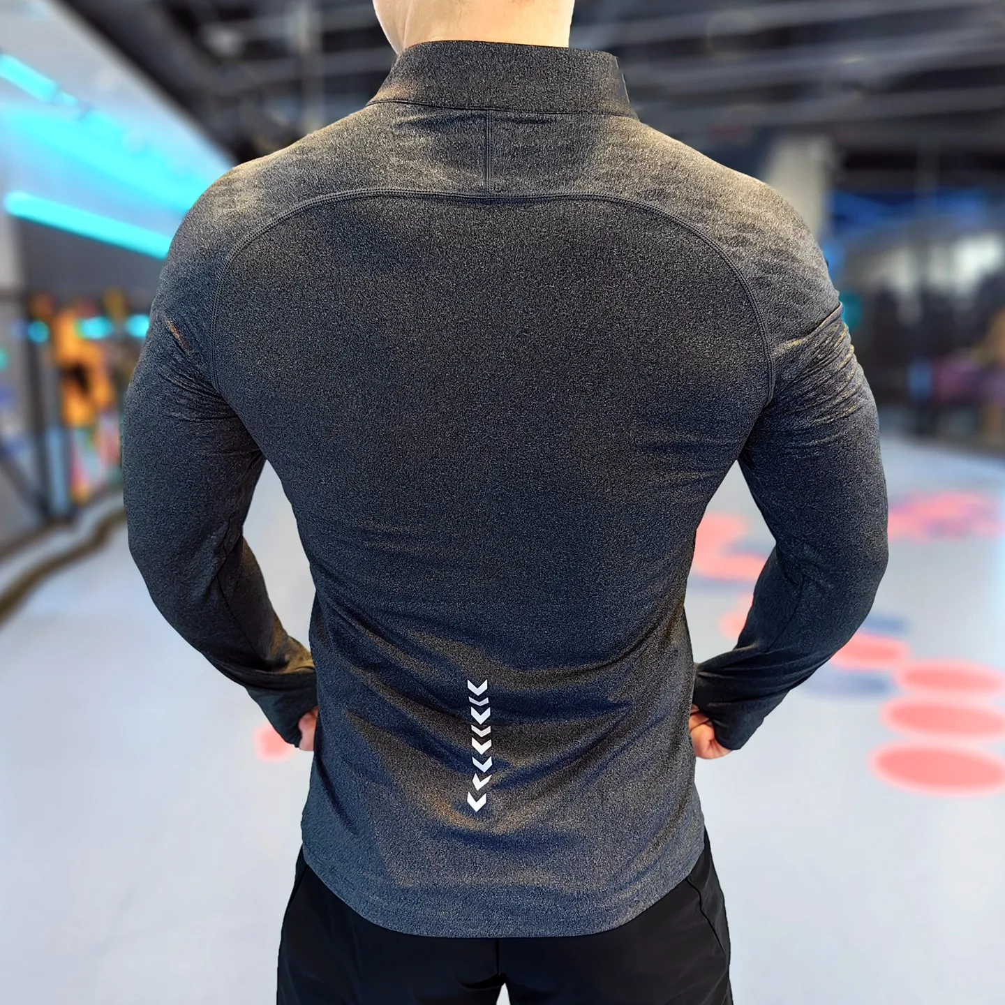 Stand-up Collar Sports Long Sleeve Men Quick-drying Breathable Outdoor Running Gym Fitness Training Clothes Elastic Slim-fit Top