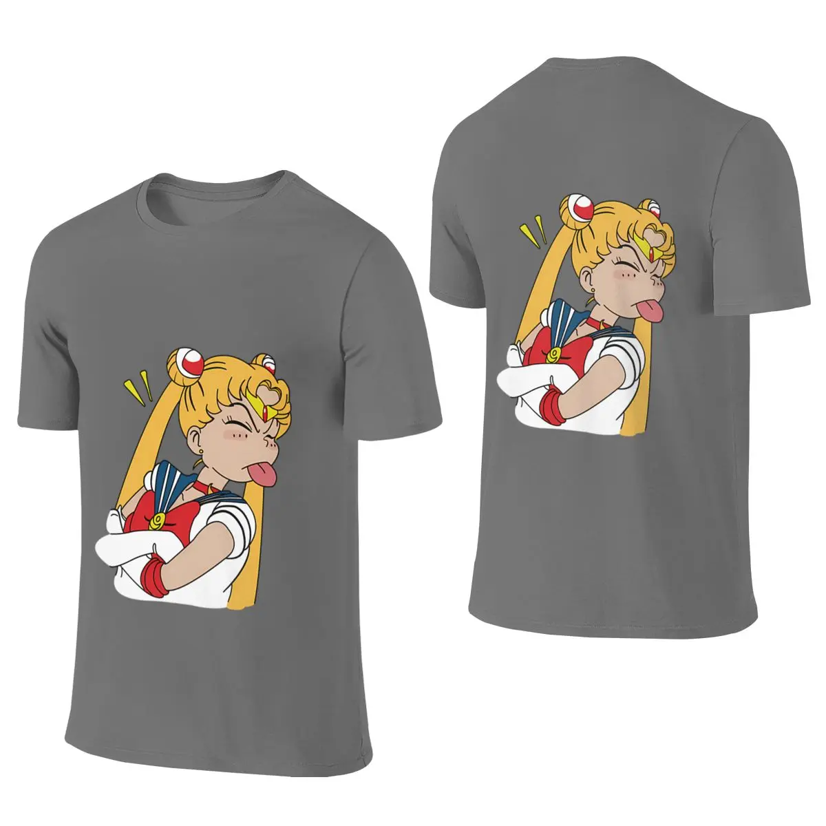 Sailor Moon Funny Face Abrasion-Resistant Reversible T-shirt Minimalist Artistic Sense Of Sophistication Short Sleeve