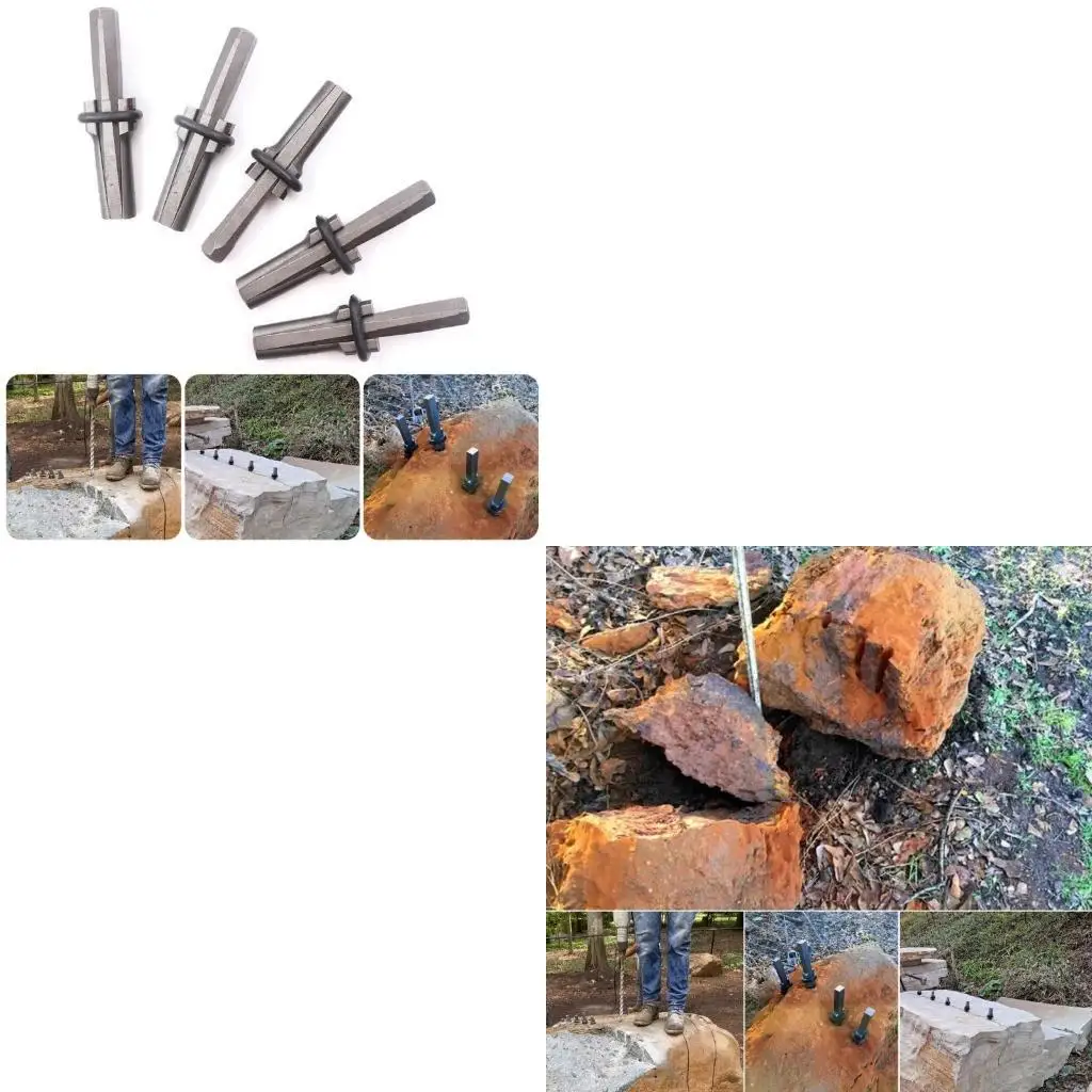 652F 5Pcs Wedges and Shims for Concrete Rock Heavy Duty Stone Splitting Tool